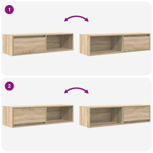 Tv-bord 100x31x25,5 cm konstrueret træ sonoma-eg