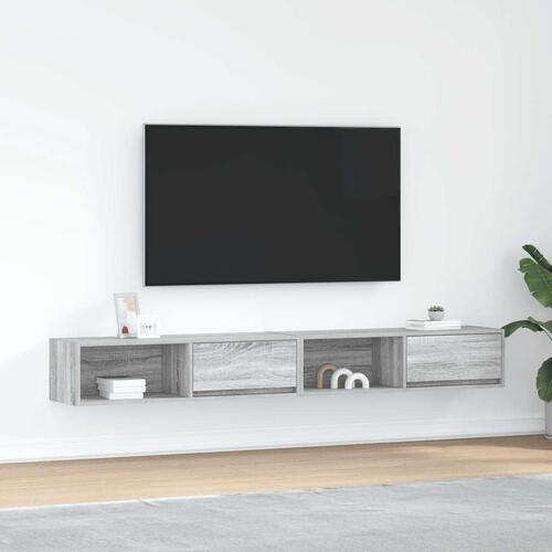 Tv-borde 2 stk. 100x31x25,5 cm konstrueret træ grå sonoma-eg
