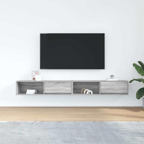 Tv-borde 2 stk. 100x31x25,5 cm konstrueret træ grå sonoma-eg
