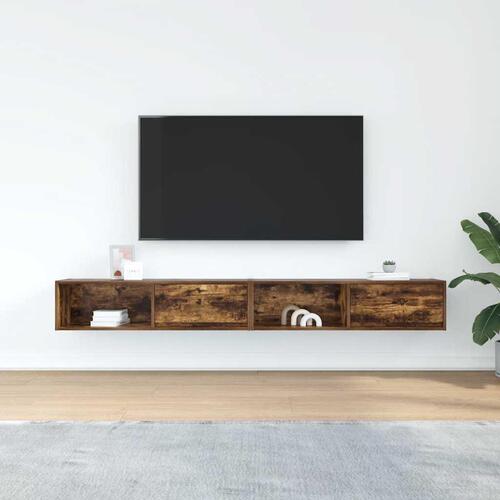 Tv-skabe 2 stk. 100x31x25,5 cm konstrueret træ røget egetræ