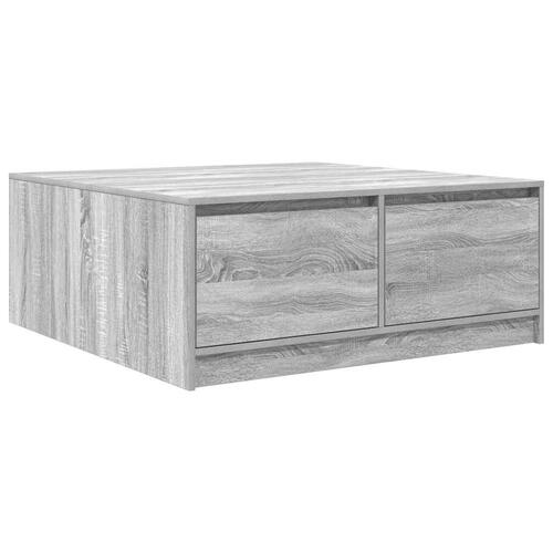 Sofabord med skuffer 100x100x40 cm grå sonoma-eg