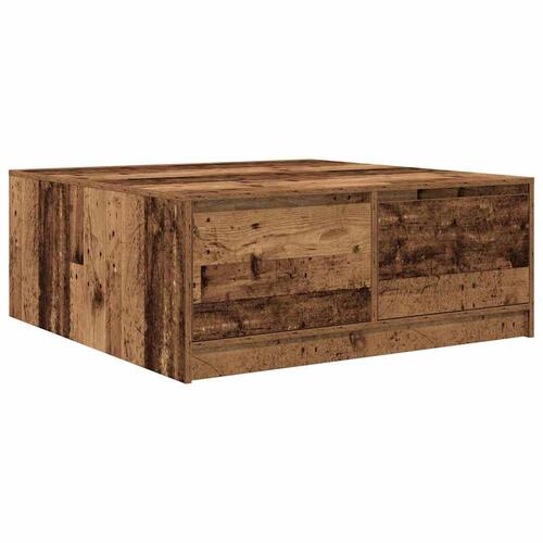 Sofabord med skuffer 100x100x40 cm gammelt træ-look