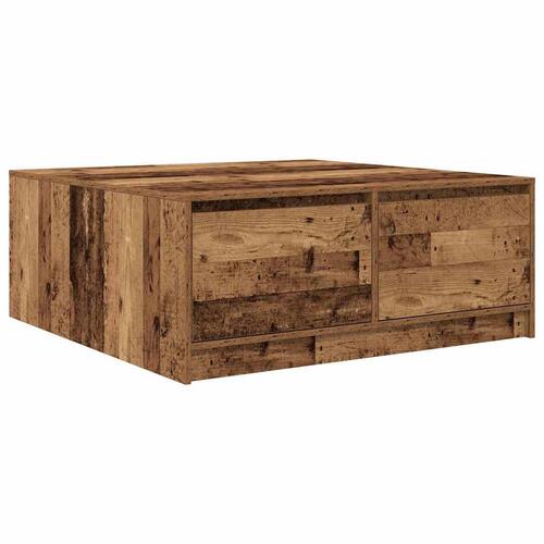 Sofabord med skuffer 100x100x40 cm gammelt træ-look