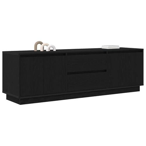 Tv-skab med LED-lys 160,5x41x50 cm sort-eg