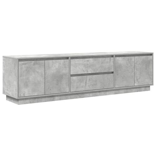 Tv-bord med LED-lys 193,5x41x50 cm betongrå