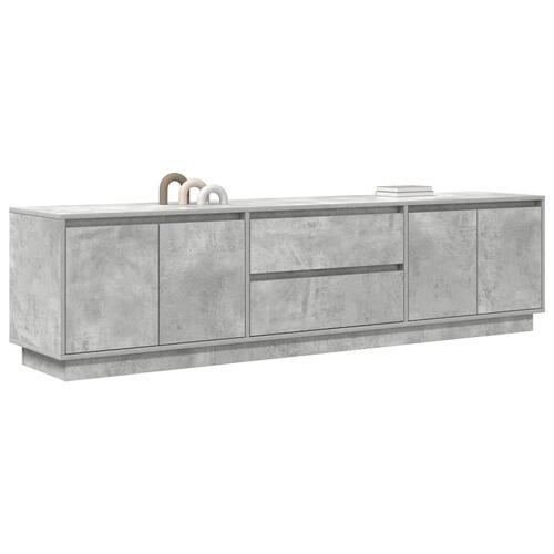 Tv-bord med LED-lys 193,5x41x50 cm betongrå