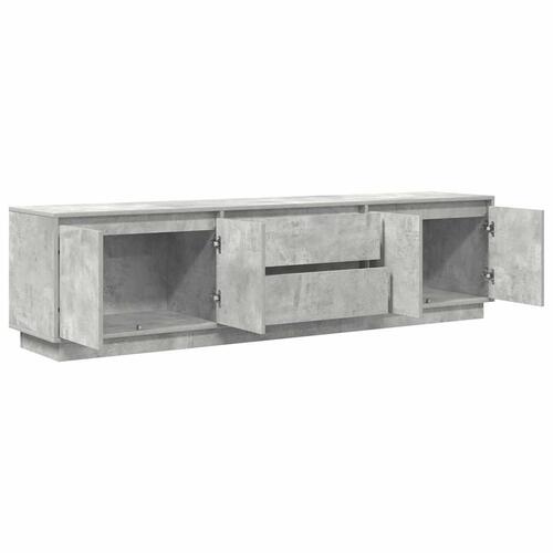 Tv-bord med LED-lys 193,5x41x50 cm betongrå