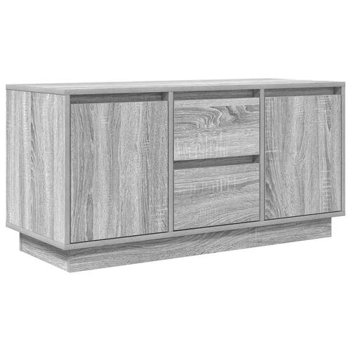 Tv-bord med LED-lys 100x41x50 cm grå sonoma-eg
