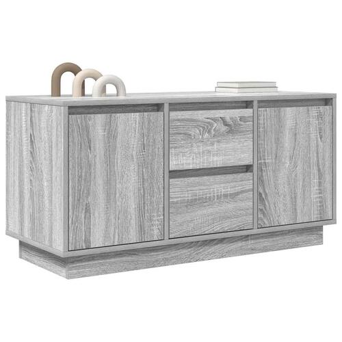 Tv-bord med LED-lys 100x41x50 cm grå sonoma-eg