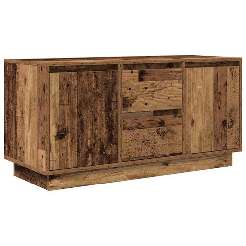 Tv-bord med LED-lys 100x41x50 cm antikt træ