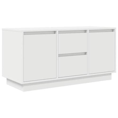 Tv-bord med LED-lys 100x41x50 cm hvid