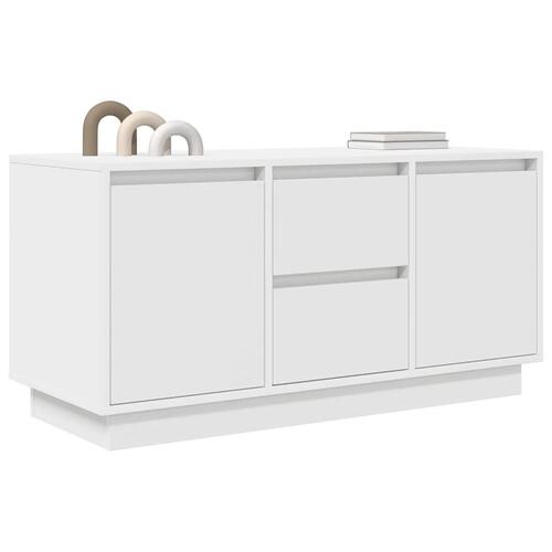 Tv-bord med LED-lys 100x41x50 cm hvid