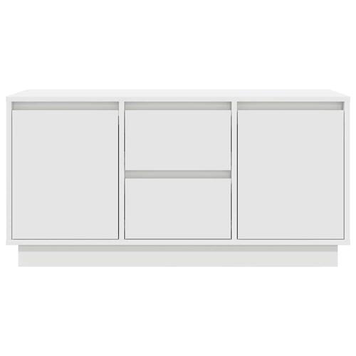 Tv-bord med LED-lys 100x41x50 cm hvid