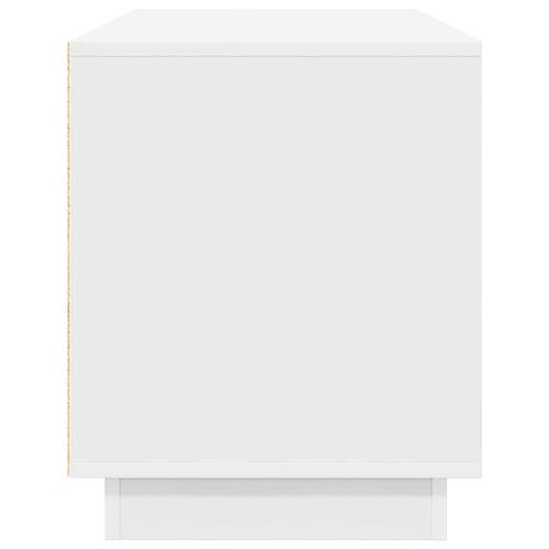 Tv-bord med LED-lys 100x41x50 cm hvid