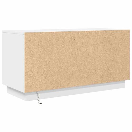 Tv-bord med LED-lys 100x41x50 cm hvid