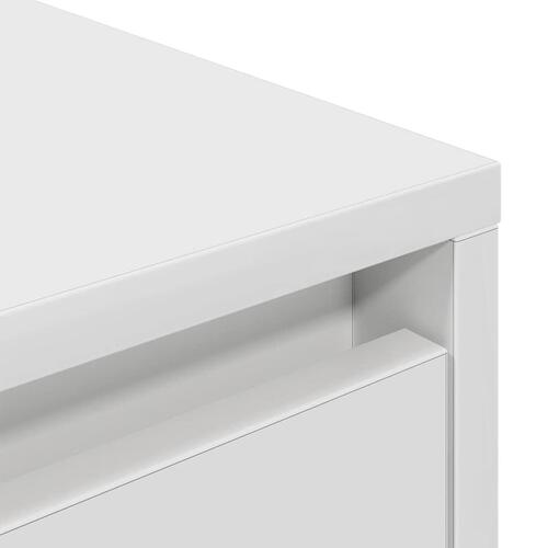 Tv-bord med LED-lys 100x41x50 cm hvid