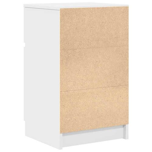 Sengebord 39x35x65 cm konstrueret træ hvid