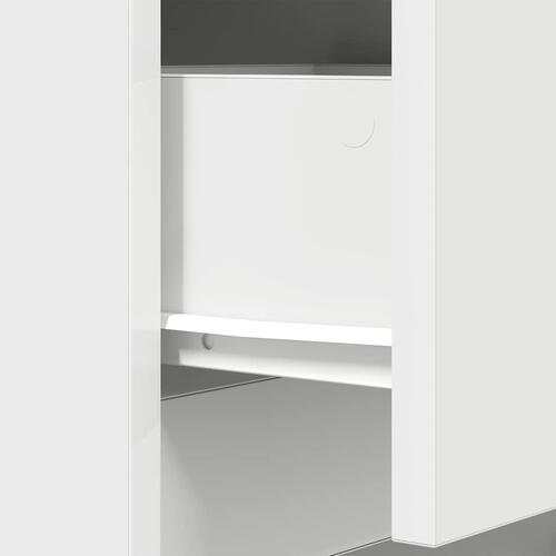 Sengebord 39x35x65 cm konstrueret træ hvid