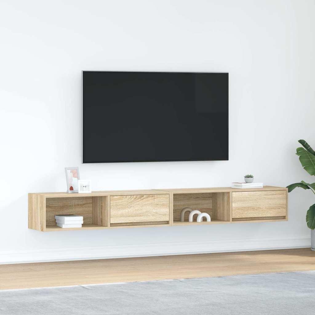 Tv-borde 2 stk. 100x31x25,5 cm konstrueret træ sonoma-eg