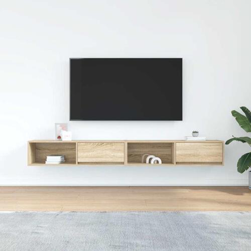 Tv-borde 2 stk. 100x31x25,5 cm konstrueret træ sonoma-eg