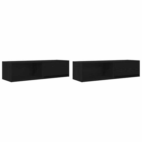 Tv-borde 2 stk. 100x31x25,5cm konstrueret træ sort egetræsfarve