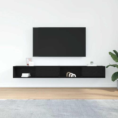 Tv-borde 2 stk. 100x31x25,5cm konstrueret træ sort egetræsfarve