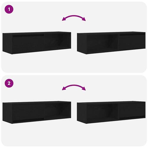 Tv-borde 2 stk. 100x31x25,5cm konstrueret træ sort egetræsfarve