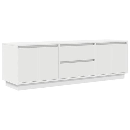 Tv-bord med LED-lys 160,5x41x50 cm hvid