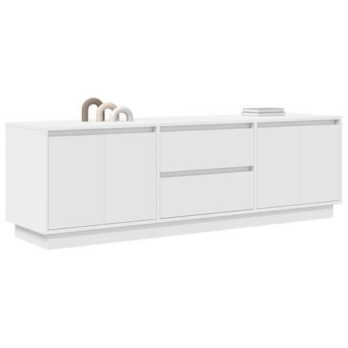 Tv-bord med LED-lys 160,5x41x50 cm hvid