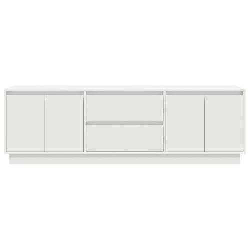 Tv-bord med LED-lys 160,5x41x50 cm hvid
