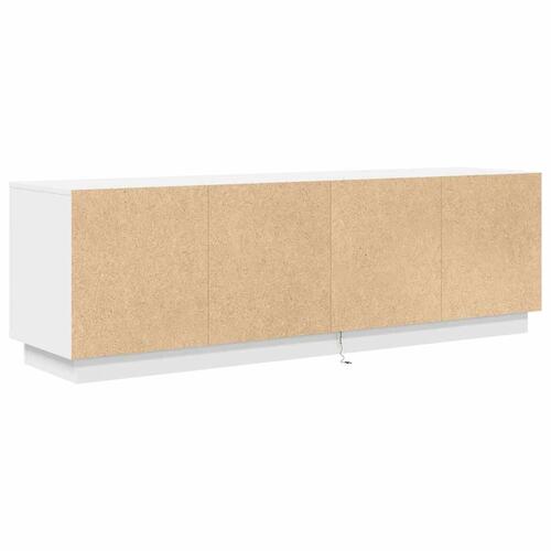 Tv-bord med LED-lys 160,5x41x50 cm hvid