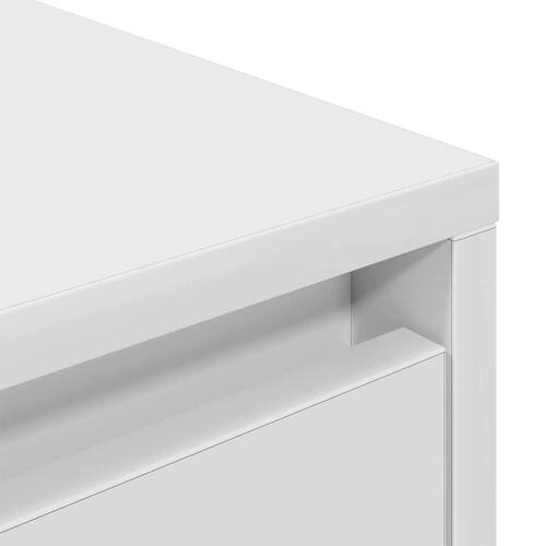 Tv-bord med LED-lys 160,5x41x50 cm hvid