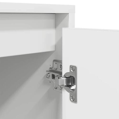 Tv-bord med LED-lys 160,5x41x50 cm hvid
