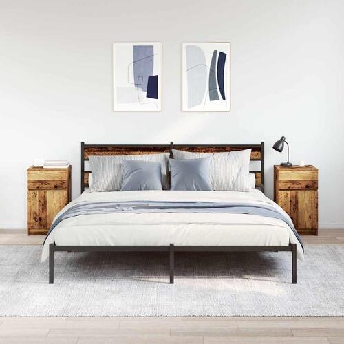 Sengeskabe 2 stk. 39x35x65 cm konstrueret træ antikt træ