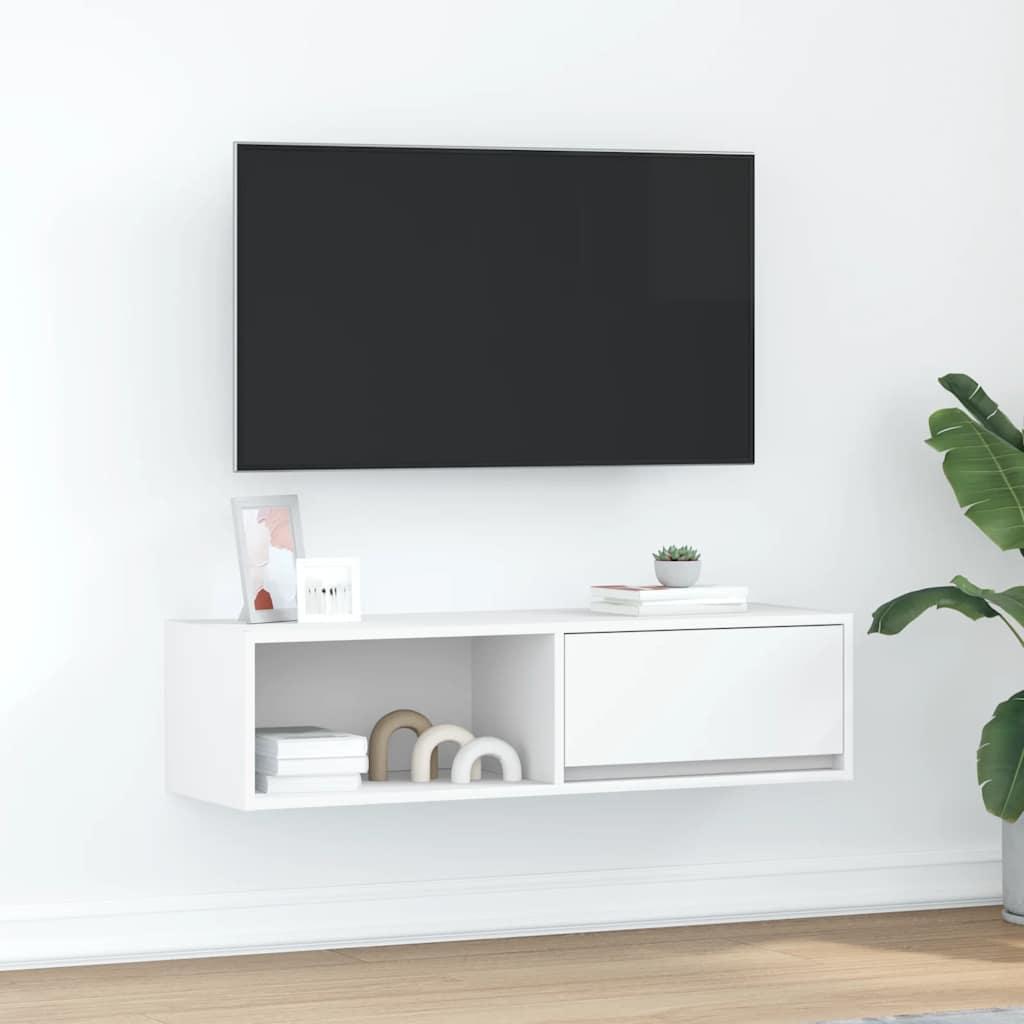 Tv-Bord 60X31X25,5 Cm Konstrueret Træ - 1 / 100 cm / Hvid