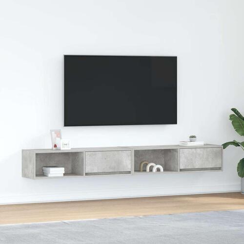 Tv-borde 2 stk. 100x31x25,5 cm konstrueret træ betongrå