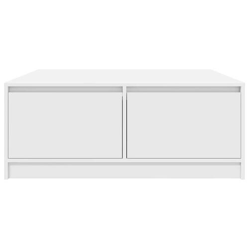 Sofabord med skuffer 100x100x40 cm hvid