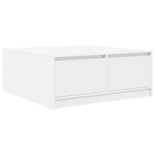 Sofabord med skuffer 100x100x40 cm hvid
