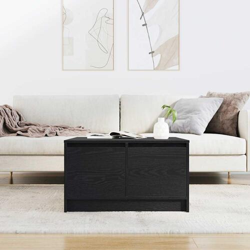 Sofabord med skuffer 70,5x70x40 cm sort egetræsfarve