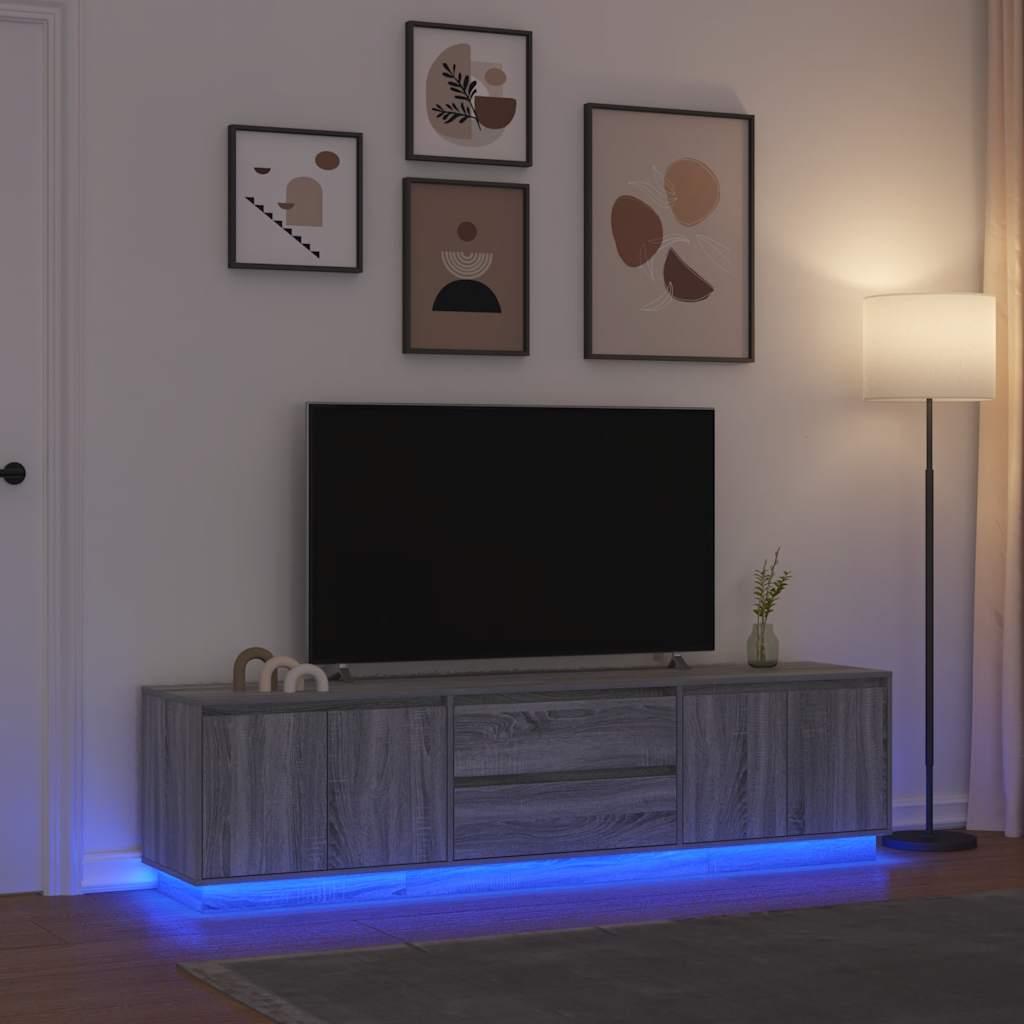 Sengebord Med Led-Lys 100X41X50 Cm - 193.5 cm / Grå sonoma-eg