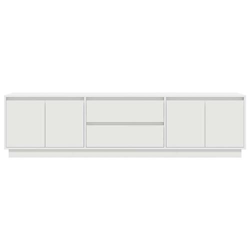 Tv-bord med LED-lys 193,5x41x50 cm hvid