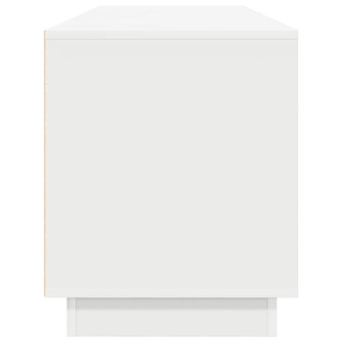 Tv-bord med LED-lys 193,5x41x50 cm hvid