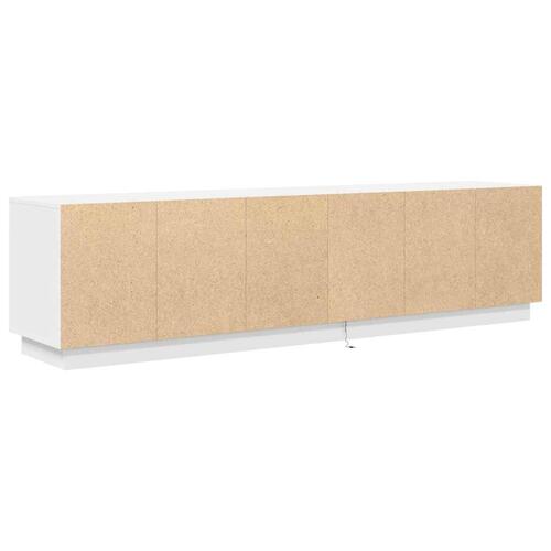 Tv-bord med LED-lys 193,5x41x50 cm hvid