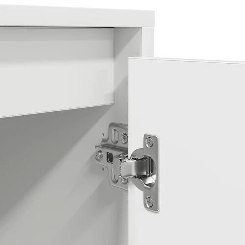 Tv-bord med LED-lys 193,5x41x50 cm hvid