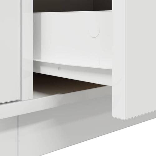 Tv-bord med LED-lys 193,5x41x50 cm hvid
