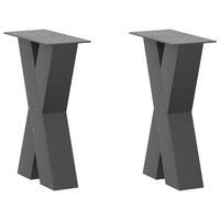 Sofabordben X-formet 2 stk 28x(42-43) cm stål antracitgrå