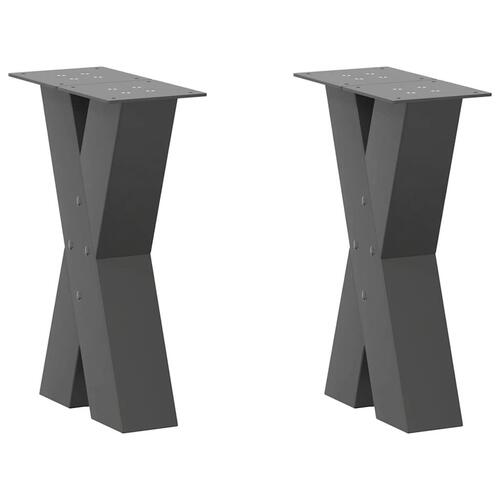 Sofabordben X-formet 2 stk 28x(42-43) cm stål antracitgrå