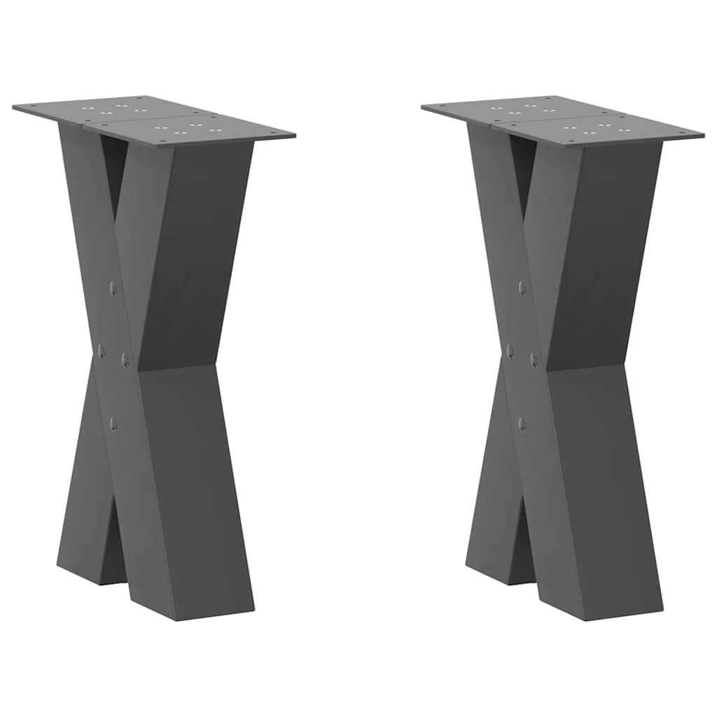 Sofabordben X-formet 2 stk 28x(42-43) cm stål antracitgrå