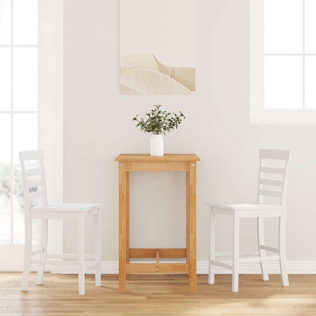 Barstole 2 stk. massivt gummitræ hvid