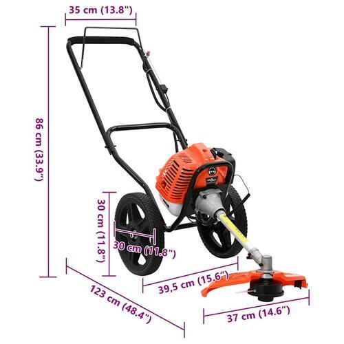 Buskrydder med hjul 52 cc 1,45 kW orange